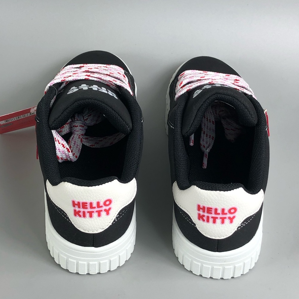 Hello Kitty Black & White Sneakers with Pink Accent Laces Size 9 - Picture 5 of 9